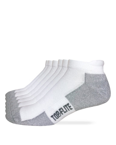 Top Flite Mens Moisture Wicking Seamless Toe Heel Tab Sport Socks 6 Pair Pack