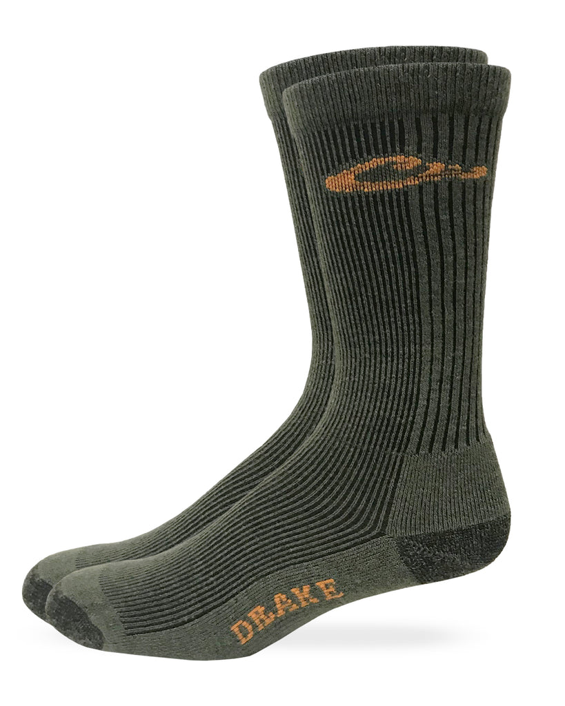 Drake Men's Seamless Toe Merino Wool Blend Crew Socks 1 Pair