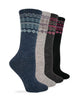 Wise Blend Ladies Fairisle Pattern Crew Sock 1 Pair Pack