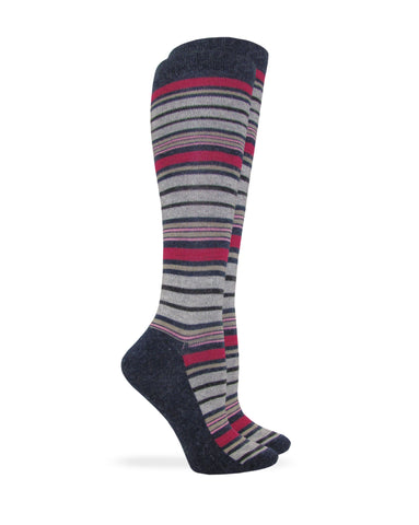 Wise Blend Ladies Angora Stripe Knee High Socks 1 Pair Pack