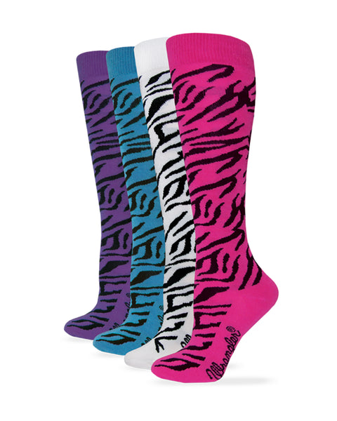 Wrangler Ladies Zebra Pattern Knee High Boot Socks 1 Pair
