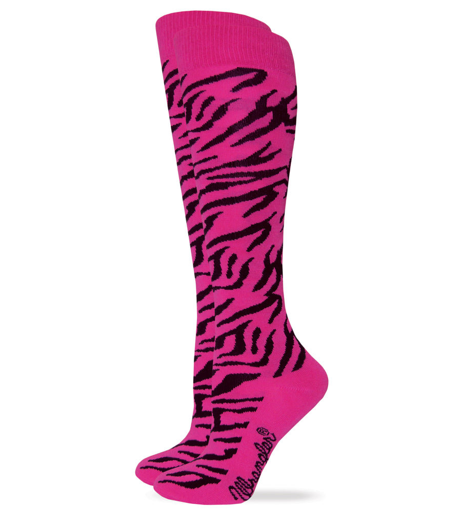 Wrangler Ladies Zebra Pattern Knee High Boot Socks 1 Pair