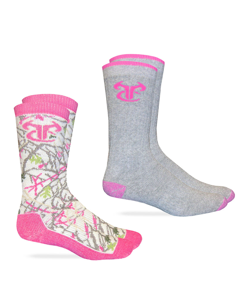 TrueTimber Ladies Camo Merino Wool Blend ElimiShield Boot Socks 2 Pair Pack