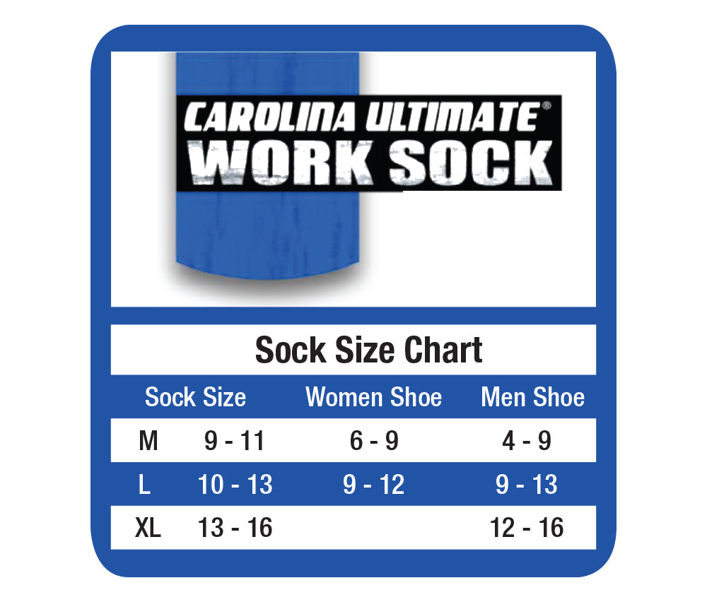 Carolina Ultimate Men's Cotton Crew Work Socks 6 Pair Pack