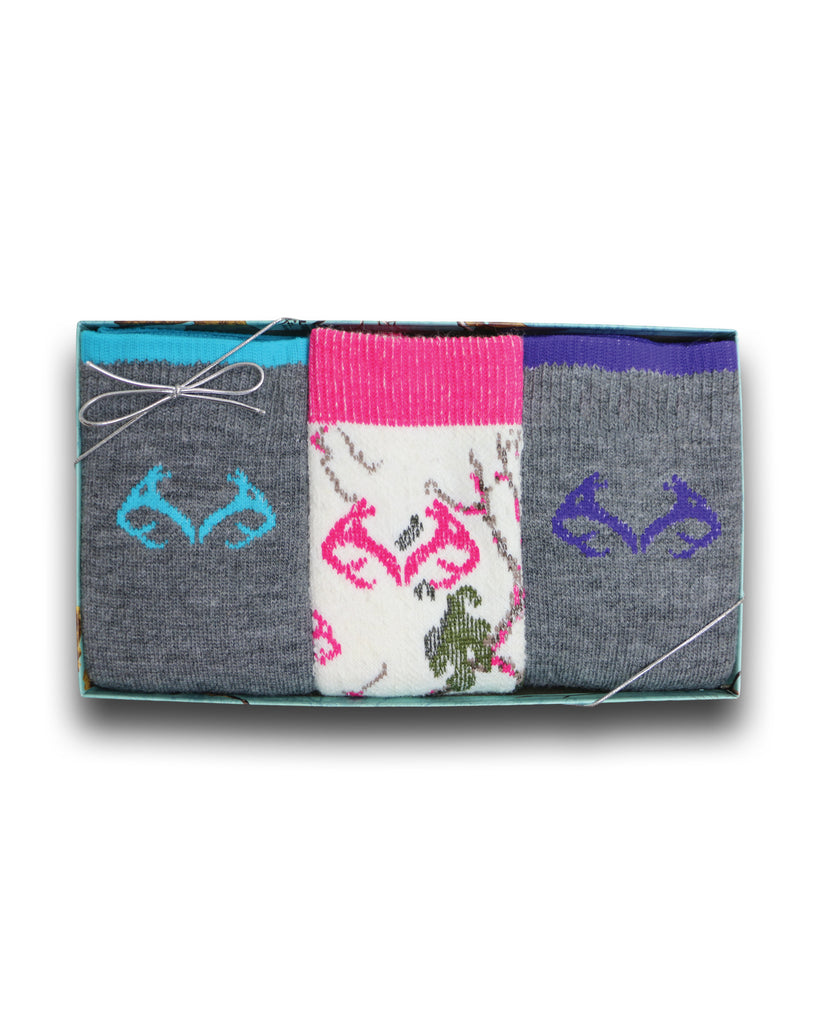 Realtree Ladies Merino Wool Blend Socks Gift Box 3 Pair