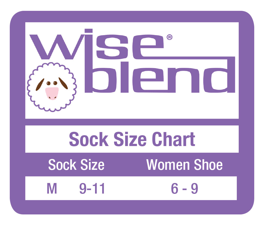 Wise Blend Ladies Merino Wool Blend Striped Pattern Crew Socks 1 Pair Pack